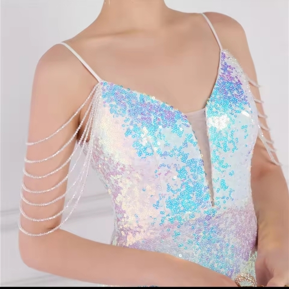 Glamorous Sequin Prom Dress - Blue and Pink - Picture 3 of 12